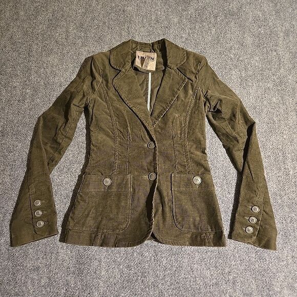 Bitten by Sarah Jessica Parker Jackets & Blazers - BITTEN Sarah Jessica Parker Corduroy Blazer Jacket Womens XS Green 2-Button